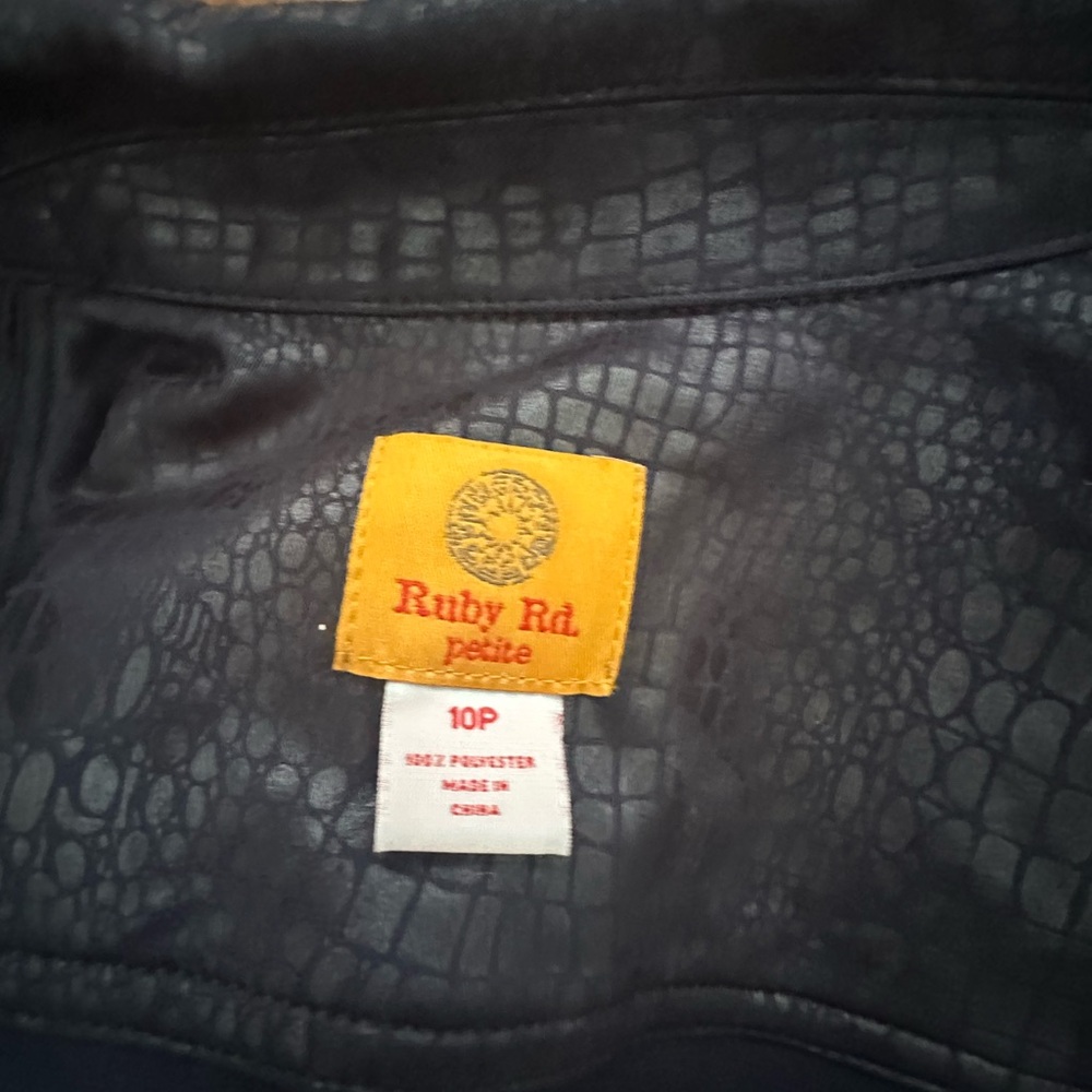 Ruby Rd Blue Leather Jacket Classic Elegance - image 8